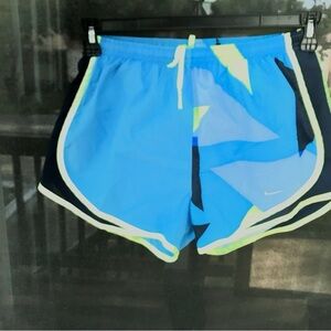 Nike Women's Blue and Neon Athletic Shorts
